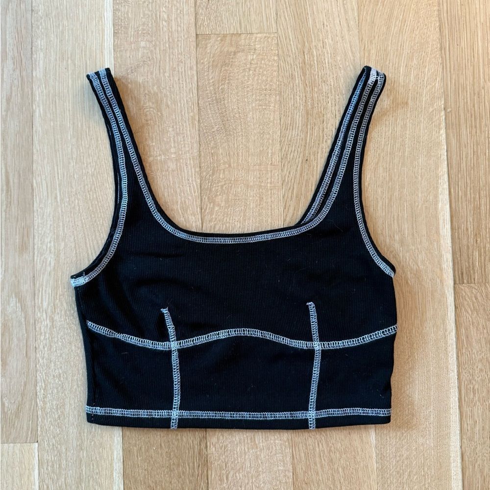 SHEIN Black Top with White Accents